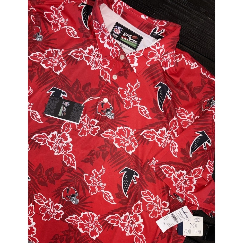 New Reyn Spooner Atlanta Falcons Kekai Red Hawaiian Button Up Shirt 3XL XXXL